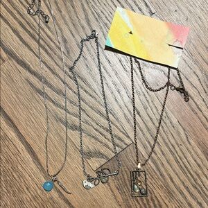 Silver and Bronze Necklace Set